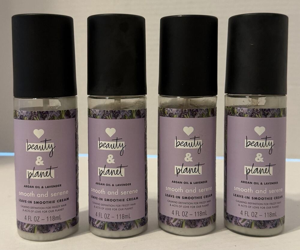 Lot Of 4 Love Beauty & Planet Smooth Serene Argan Lavender Smoothie Cream 4 oz